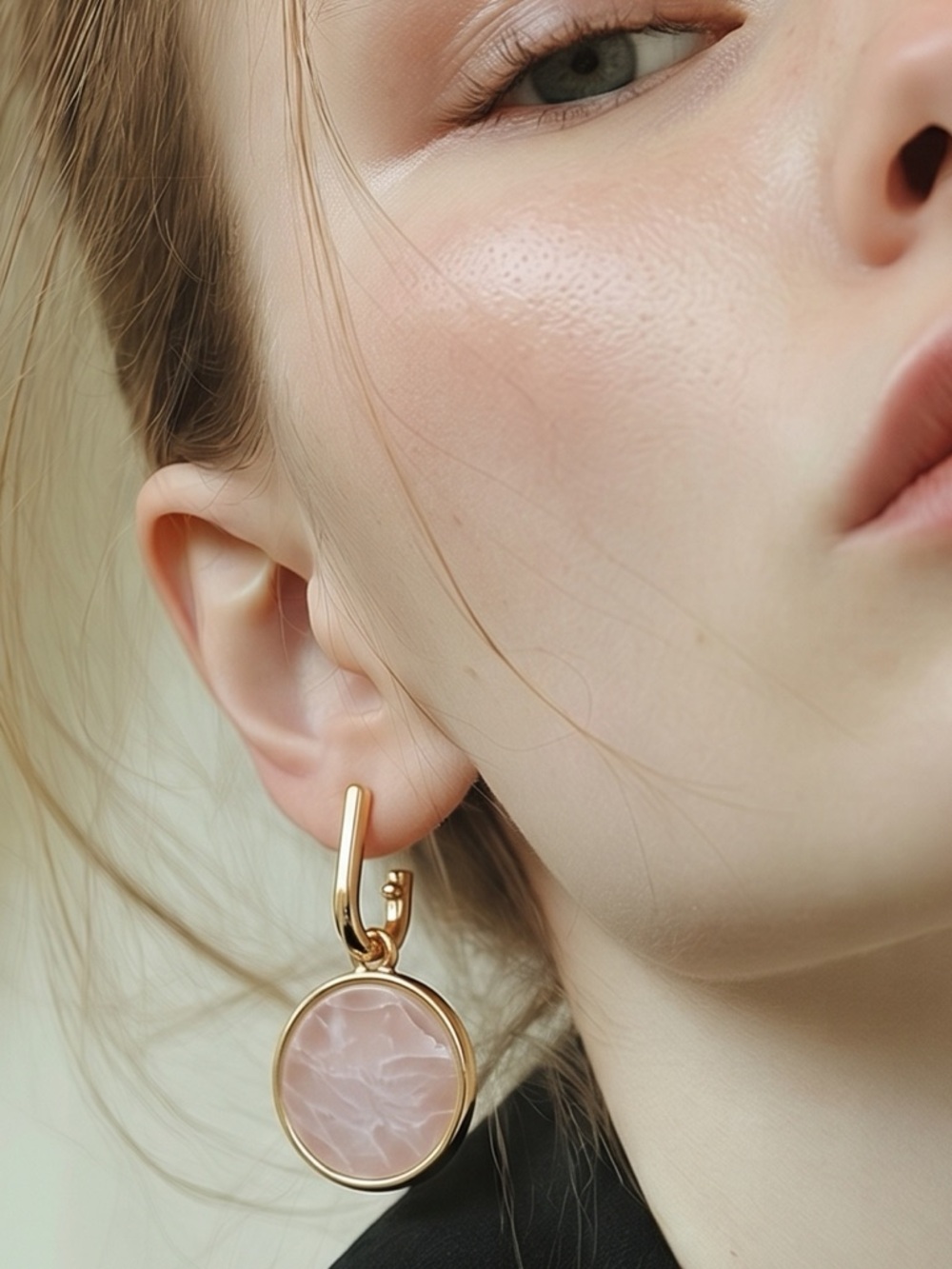 Park Lane Womens “Solara” Pink Stone Drop Earrings Rose Gold Tone Round Dangle